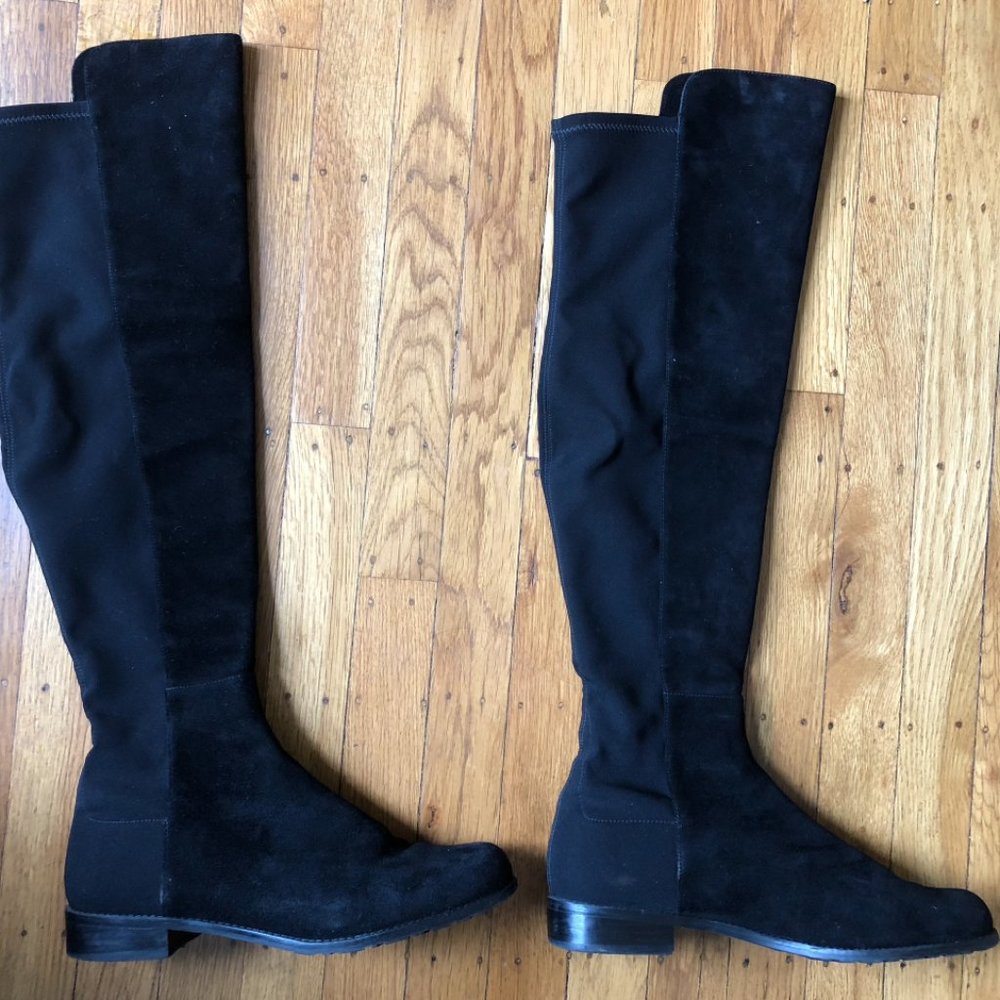 Stuart Weitzman Black Suede 5050 Boot - Picture 4 of 8
